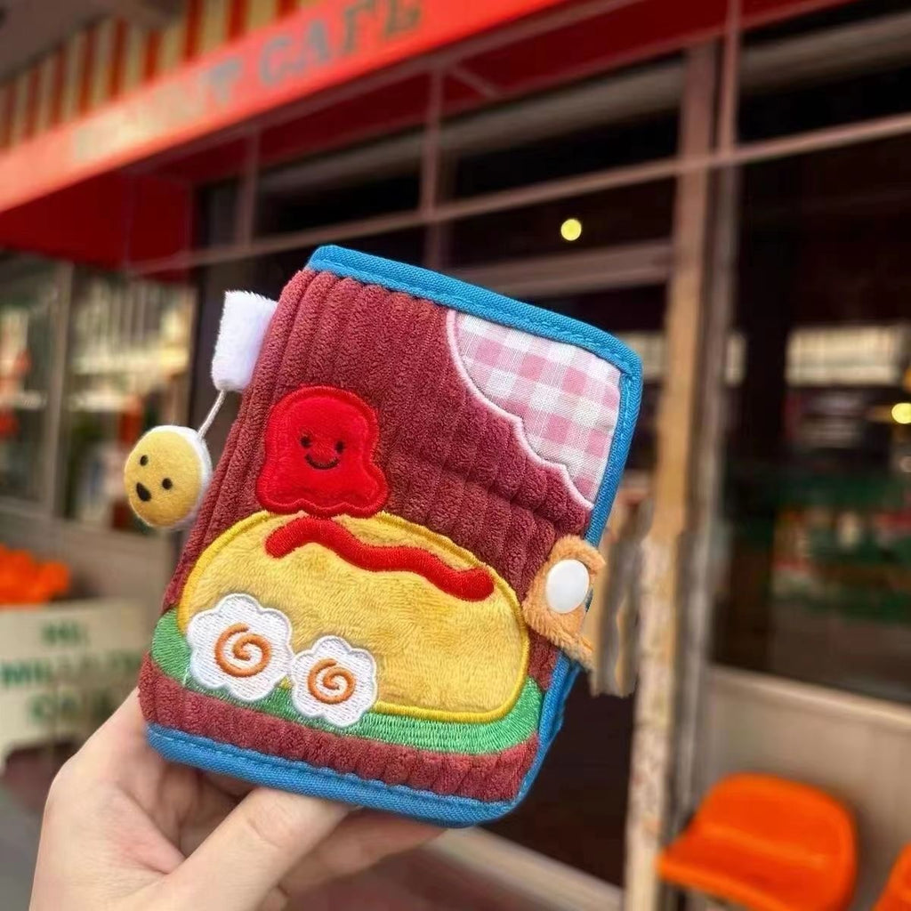 Fancyjoys® Cute Embroidered Fabric Wallet – Cartoon Pudding, Apple & Elephant Designs | Small Bifold Wallet for Girls & Women