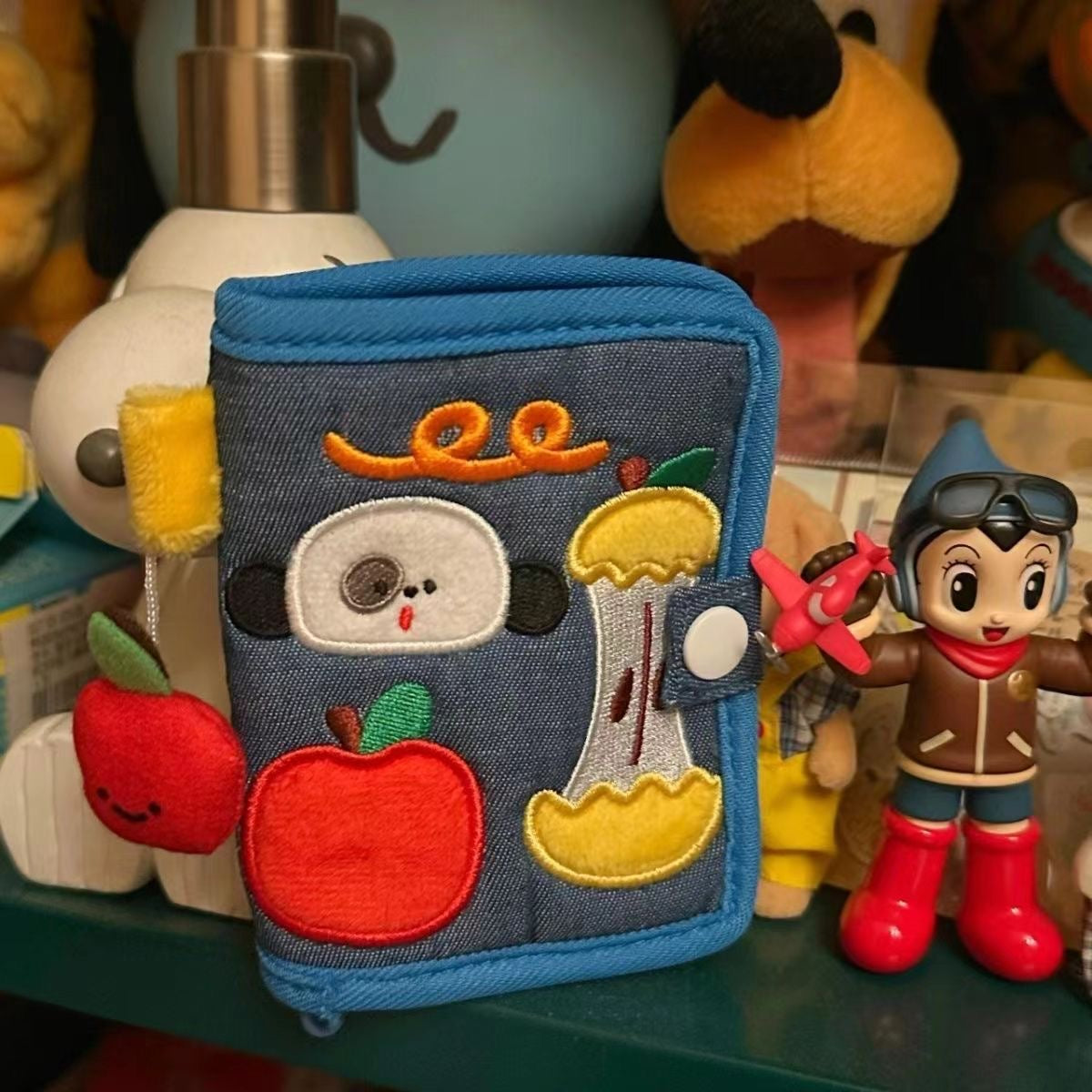 Fancyjoys® Cute Embroidered Fabric Wallet – Cartoon Pudding, Apple & Elephant Designs | Small Bifold Wallet for Girls & Women